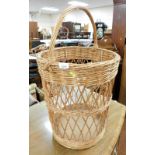 A wicker carrying basket.