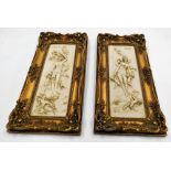 Two plaster wall pictures, each marked Paris 1892, after F Dupuesnes, in ornate gilt frames.