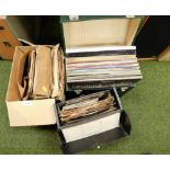 A quantity of records, two cases and one box, to include names such as Duke Elkington, Gordon Carioc