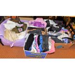 Various ladies clothing, to include dressing gowns, scarves, jumpers, body warmers, shoes, etc. (all