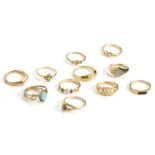 Eleven various modern dress rings, all stone set, some Avon.