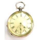 A continental silver pocket watch, with white enamel dial, stamped 925, F & S.B, possibly for Fattor
