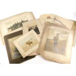 A collection of early 20thC mainly military photographs, depicting soldiers in camp, on horseback, r