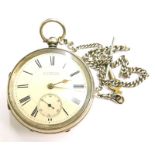 A late Victorian silver cased pocket watch, the enamel dial signed G. Aaronsson, Manchester, Birming