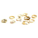 Ten various modern dress rings, all stone set, some Avon.