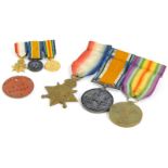 A First World War trio of medals, awarded to a 298 Staff Sergeant John Howard Davies, the Army Servi