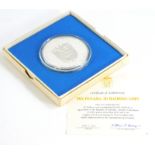 A 1974 Panama twenty balboa sterling silver proof coin minted by the Franklin Mint, with certificate