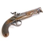 A 19thC percussion pistol by William Pether of Oxford, the octagonal barrel engraved Oxford, with a