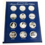 A set of Franklin Mint American bicentennial medal collection, each limited edition, a solid sterlin