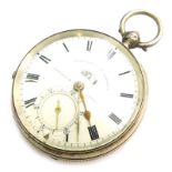 A John Hawley and Company of London and Coventry silver cased pocket watch, the white enamel dial, w