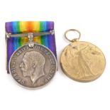 Two WWI medals, awarded to 583A. Bombardier H.Coulson Royal Artillery, the Campaign medal and the Vi