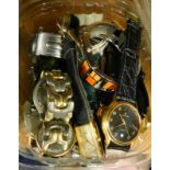 A quantity of wristwatches, to include Accurist, Rotary, etc. (1 box)