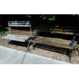 A garden bench with metal ends, garden table, further bench etc. (a quantity).