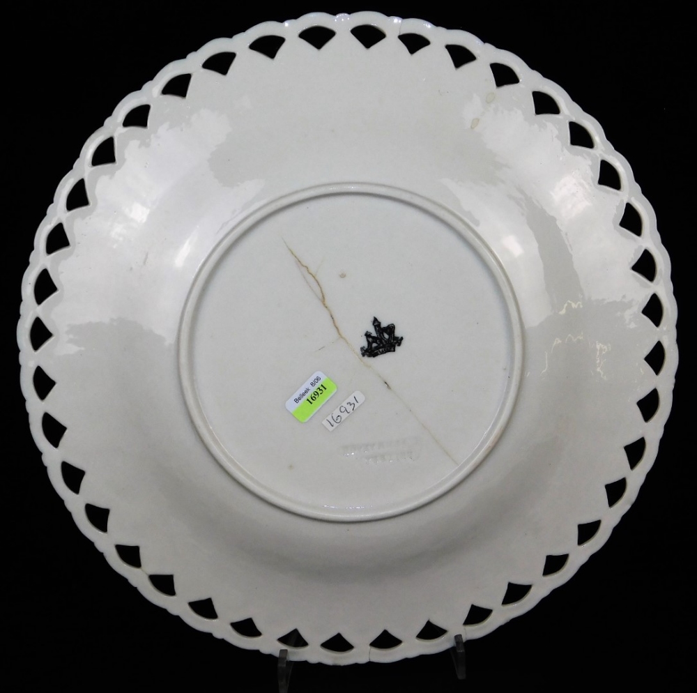 A second period Belleek Limpet bread plate, two handled, second period black mark, 28cm wide a Bell - Bild 7 aus 7
