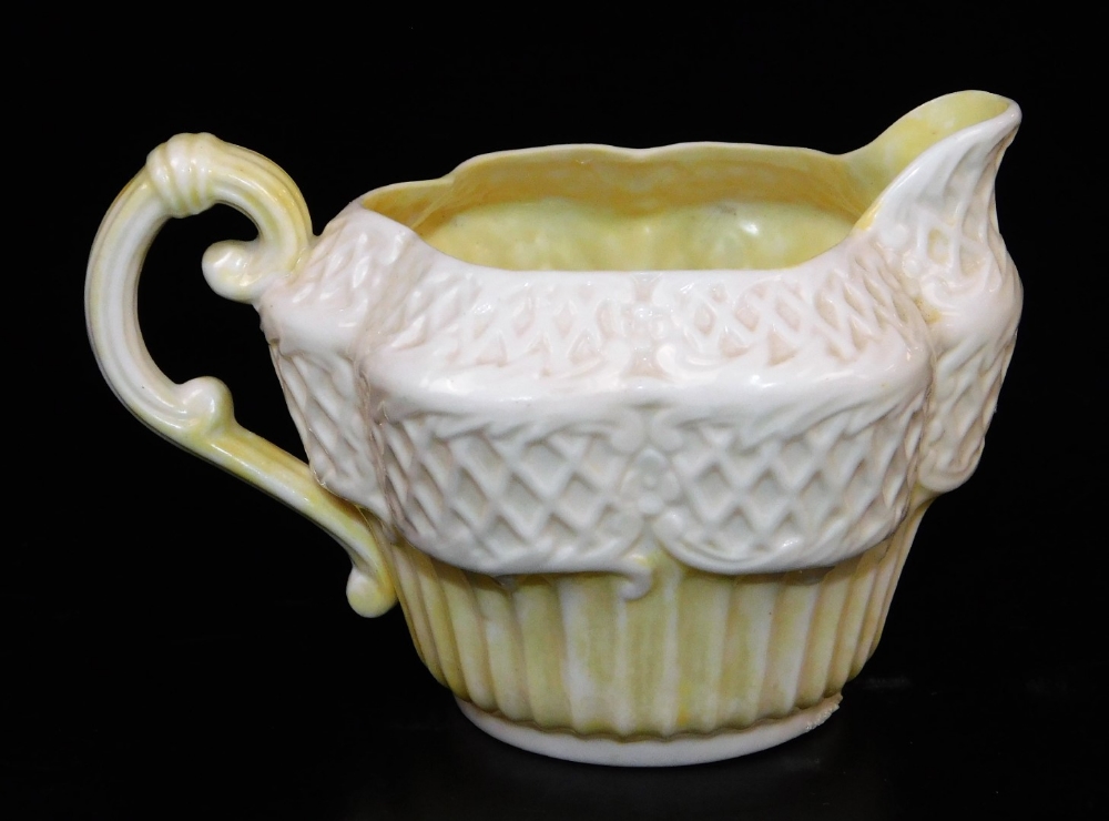 A second period Belleek Shamrock christening mug, decorated in polychrome shamrock, a Erne creamer, - Bild 2 aus 7