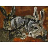 Anthony William Price (fl. 2009). Lincolnshire donkeys, oil, attributed to the back, 27cm x 33cm.