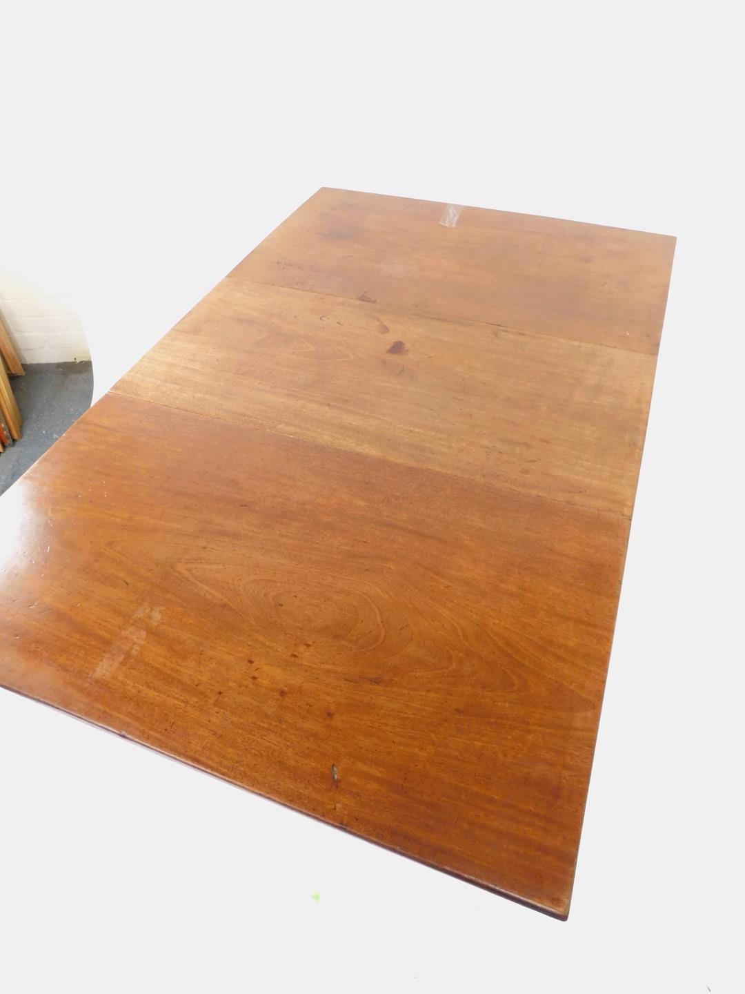 A George IV mahogany and ebony line inlaid drop leaf dining table, 73cm high, 103cm wide, 50cm deep, - Image 4 of 4