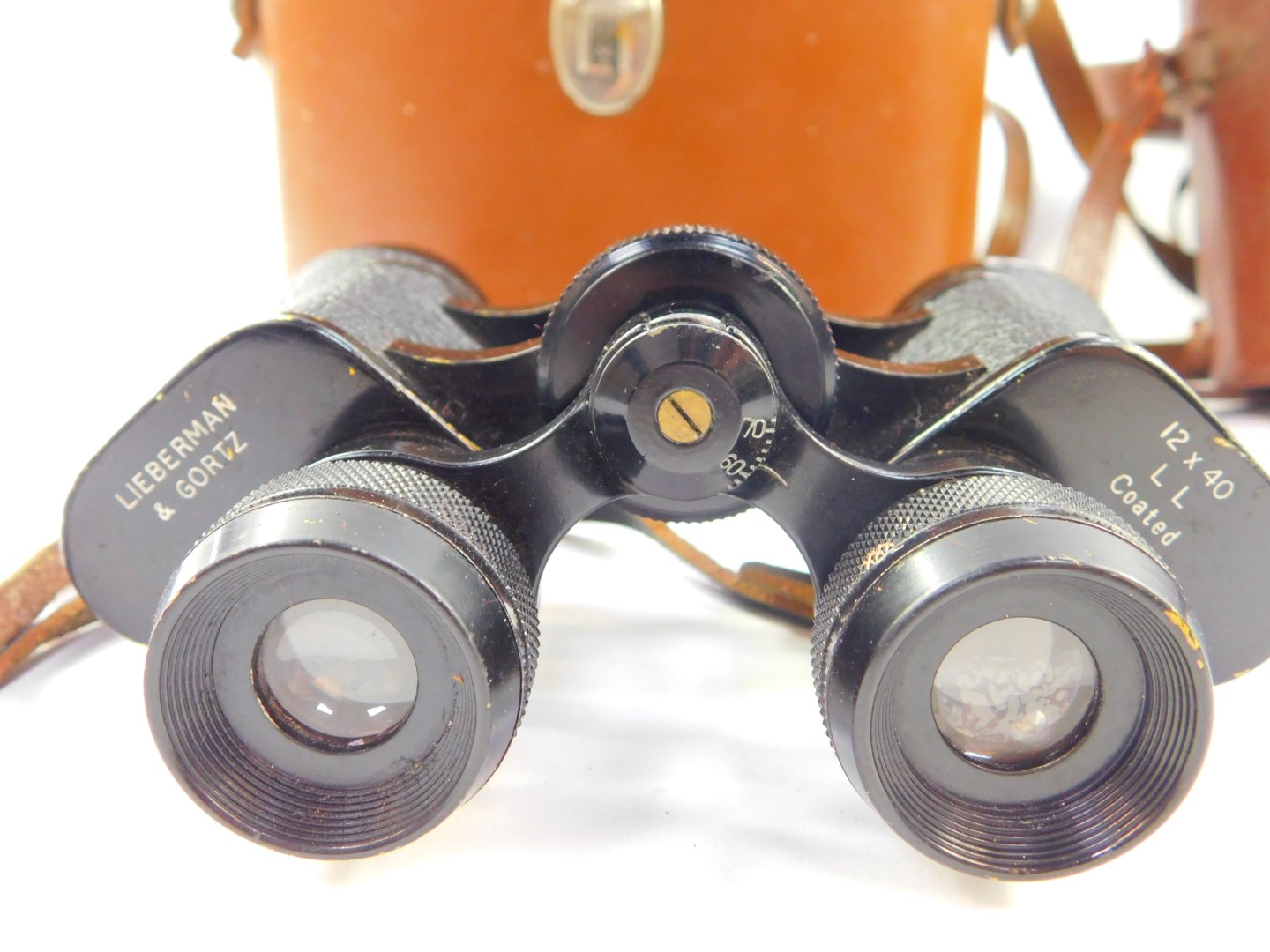 A pair of Lieberman & Gortz 12x40 military binoculars, cased, together with a pair of Carl Zeiss 8x3 - Image 4 of 4