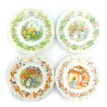 A set of four Royal Doulton Four Seasons plates, Bramley Hedge Gift Collection, comprising Winter, S