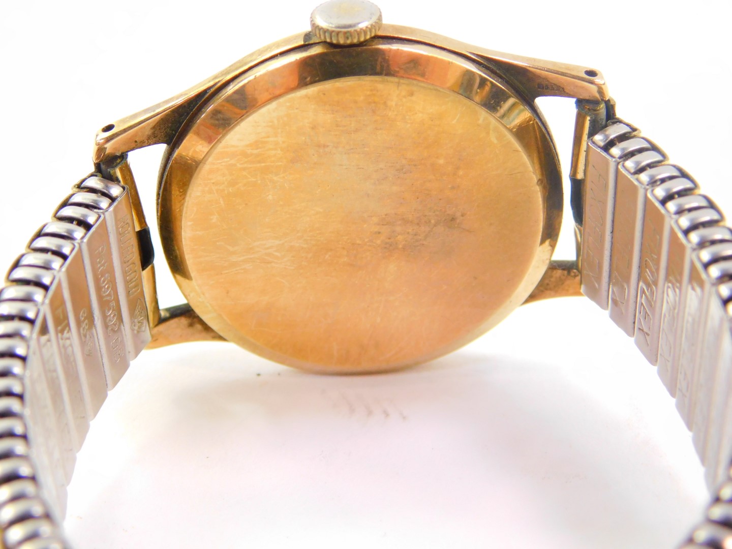 A Roamer gentleman's 9ct gold cased wristwatch, circular silvered dial bearing Arabic numerals at ev - Image 4 of 5