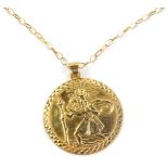 A 9ct gold St Christopher pendant on chain, 4.5g.