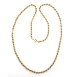 A 9ct gold rope twist neck chain, on a bolt ring clasp, 6.8g.