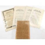 Ephemera, three William IV Victorian Acts of Parliament, a copy of The London Gazette, Saturday Nove