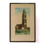 After John Lewis Stant (British, 1905-1964). St Botolph's Church, Boston., aquatint, signed and titl