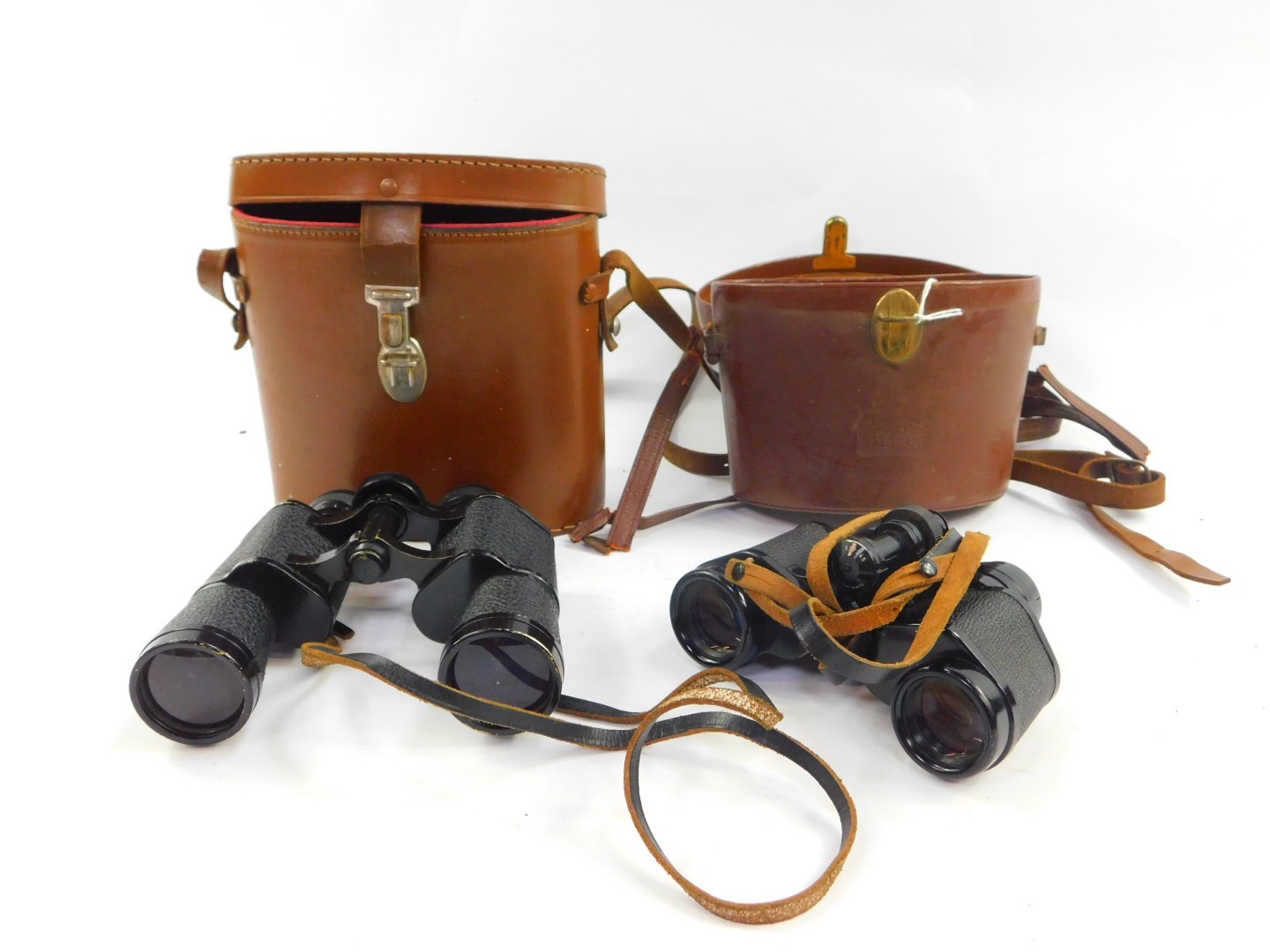 A pair of Lieberman & Gortz 12x40 military binoculars, cased, together with a pair of Carl Zeiss 8x3