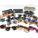 Ray-Ban sunglasses, various frames and styles, some cases. (a quantity)
