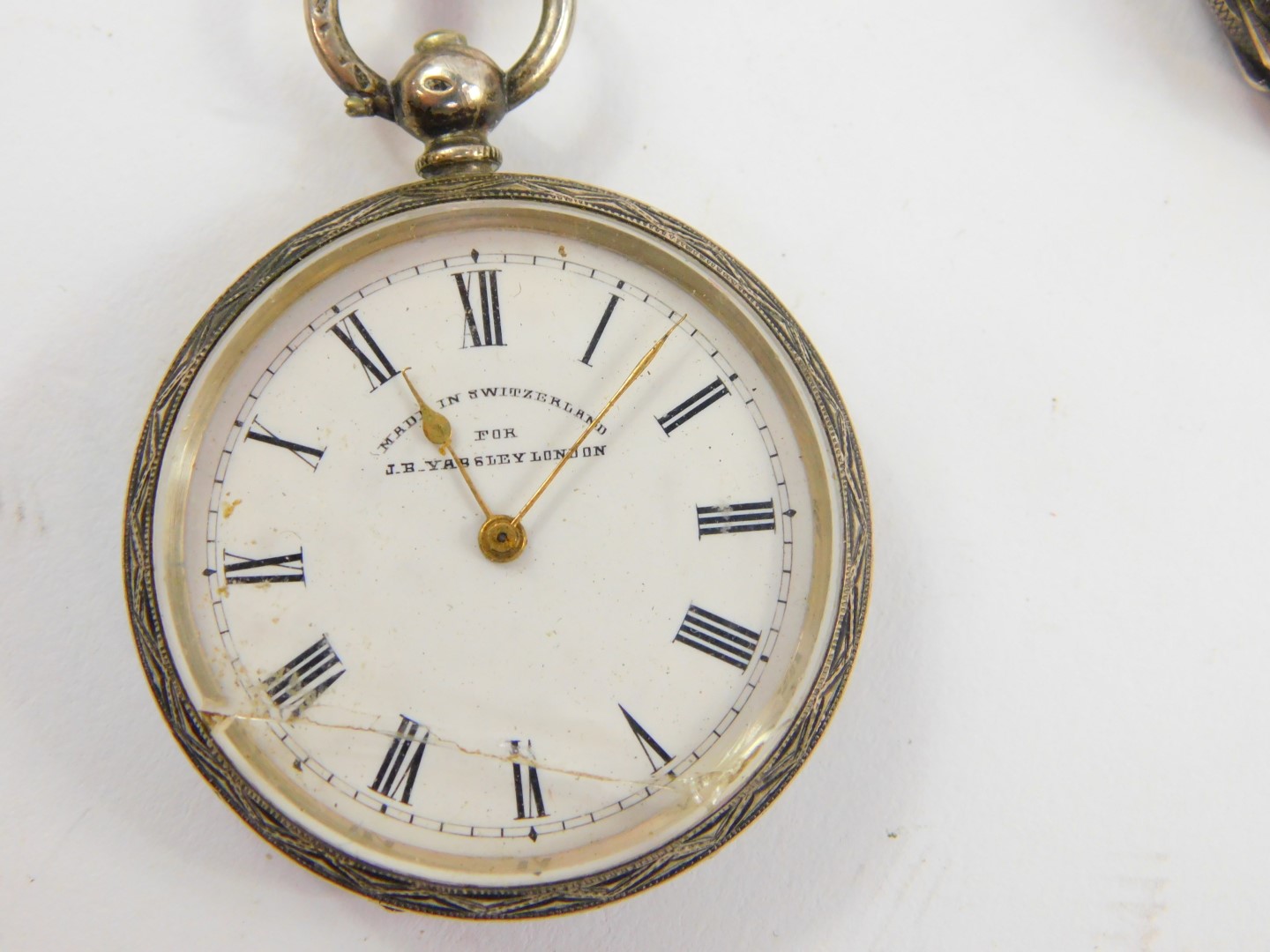 A Swiss silver cased gentleman's pocket watch, for J B Yabsley, 72 Ludgate Hill, London., open faced - Image 2 of 6