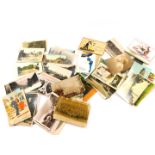 Deltiology. Early 20thC topographical humorous and sentimental postcards and greetings cards, portra