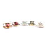 Three Royal Albert porcelain tea cups and saucers, decorated in the Provincial Flowers pattern, comp
