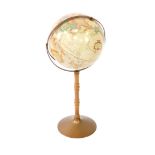 A Replogle World Classic Series 16" diameter globe, on a wooden turned column and gilt metal conical