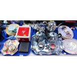 Decorative china, collectors plates, silver plated ware, EPBM, other metalware tray, decorative plat