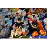A quantity of novelty teapots, to include elephant, mother goose, rabbit, quantity of cottage ware,