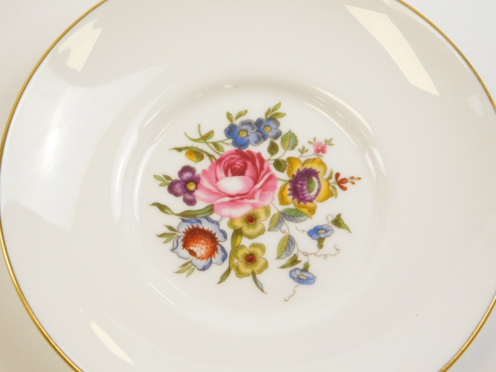 A part set of Royal Worcester coffee cans, comprising six saucers with gilt decoration and floral de - Image 3 of 3