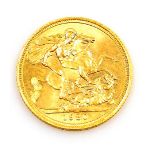 An Elizabeth II full gold sovereign, dated 1980.