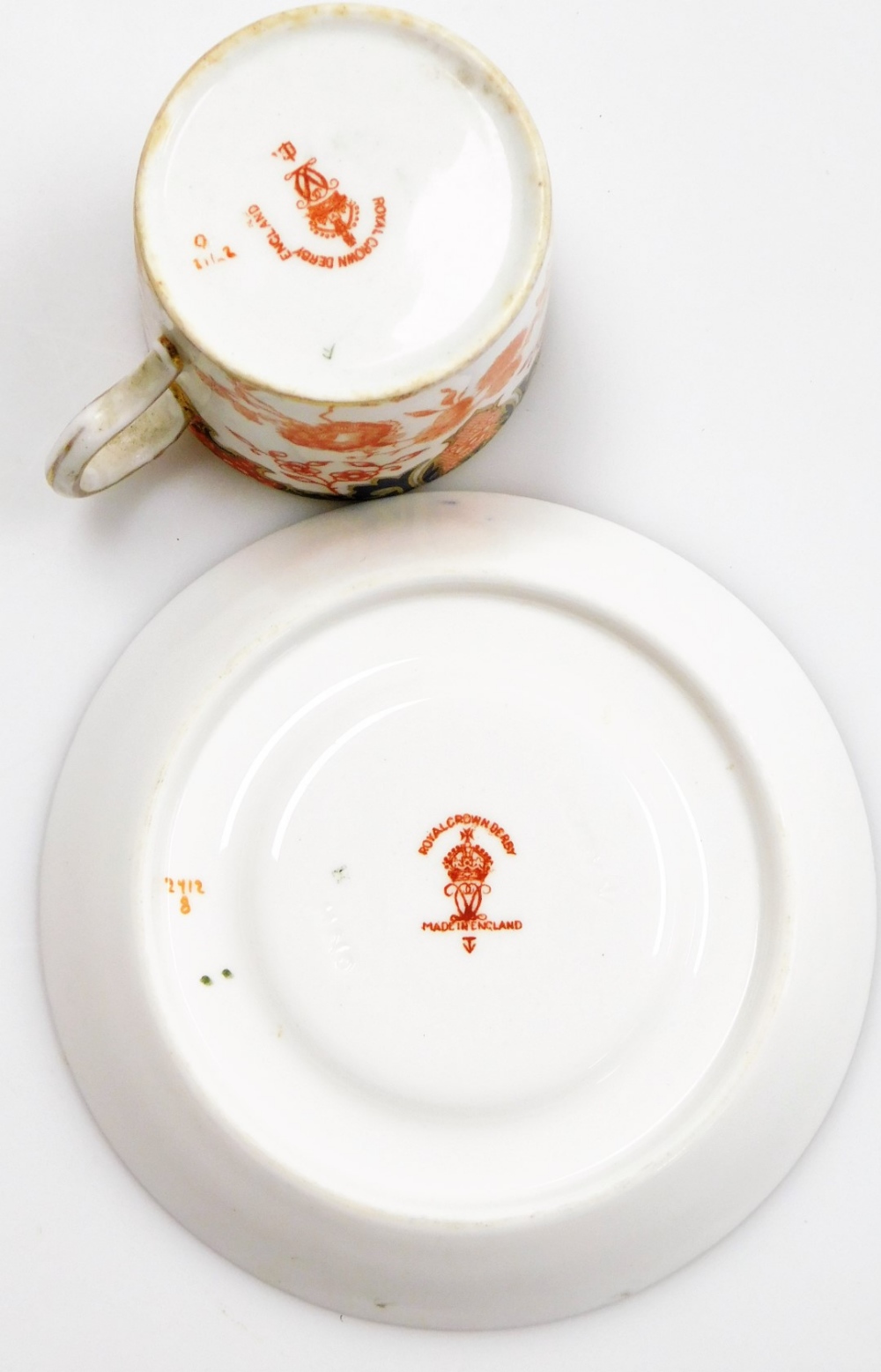 A set of Royal Crown Derby old imari pattern six coffee cans and saucers. - Image 3 of 5