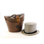 A gentleman's top hat and case, the top hat stamped Lincoln Bennett and Co Burlington Gardens Old Bo