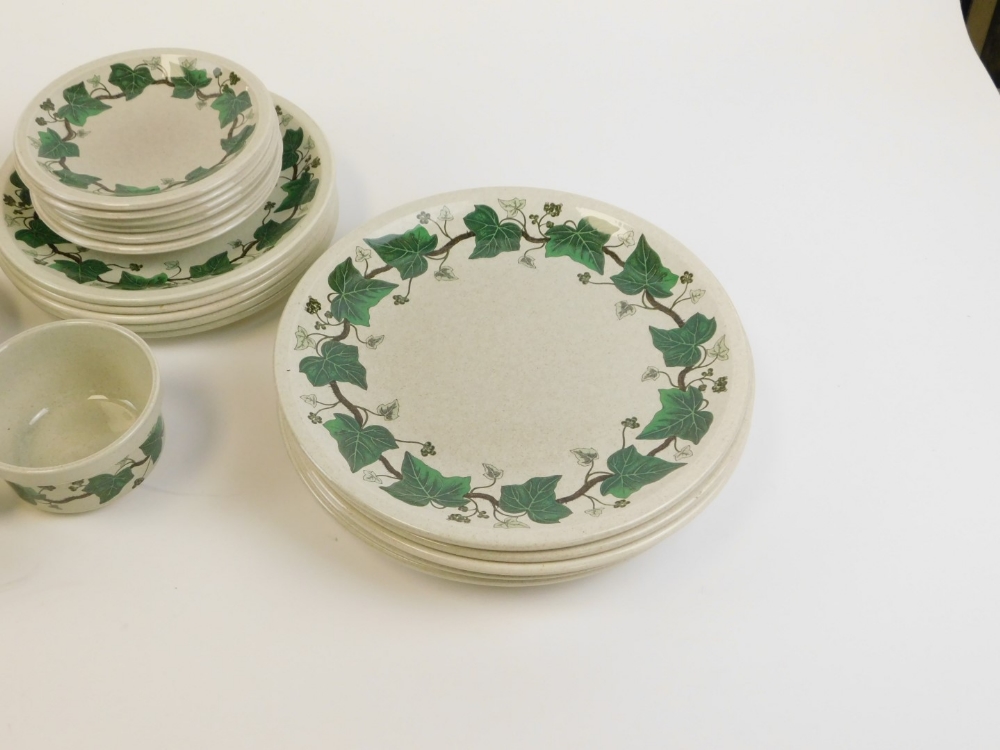 A Wedgwood Napoleon Ivy pattern part dinner service, comprising six large dinner plates, five side p - Image 2 of 3