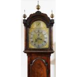 A George III framed mahogany longcase clock, with ball and spike adorned hood, full length trunk do