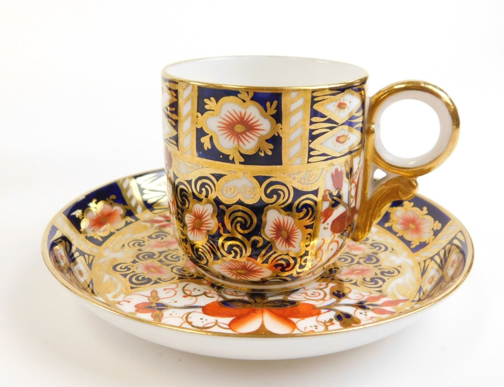 A set of six Royal Crown Derby Imari pattern coffee cans and saucers, the coffee cans 6cm high, the - Image 2 of 3