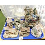 A group of Lilliput Lane and other cottages, to include Lilliput Lane New Neighbours, The Bothy by D