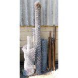 A group of chicken wire, rods, etc. (a quantity)
