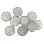 Various George V silver half crowns.