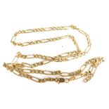 A 9ct gold Byzantine link chain, 3.6g, 44cm long. (AF)