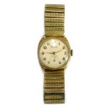 A Rotary Super Sports gentleman's gold plated wristwatch, with a rectangular watch head with