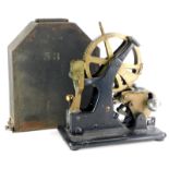 A brass steel and iron laundry marking machine, stamped Jenner Marking Machine ANC Jenner Limited,