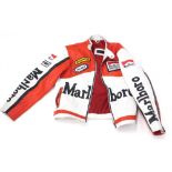 A Marlboro branded motorcycle jacket, size small.